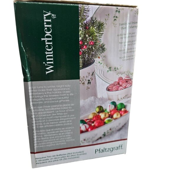 Pfaltzgraff Winterberry Ceramic Santa Candle Holder With LED Light VL1801 - Picture 5 of 6